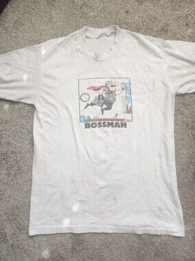 Hallmark White 'Bossman' Cartoon Graphic Short Sleeve Tee